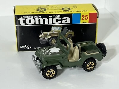 NIB Tomica Tomy No. 25 Mitsubishi Jeep H-J58 J58 CJ Willys Box