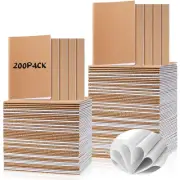 200 Pack Kraft Small Notebooks Bulk A6 Blank Unlined Pocket Notebook Mini Kraft