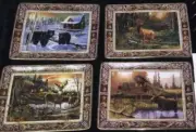 Collectible Plates - Moose Head, Elk & Little Bear Lodge & Sunset at Deer Creek