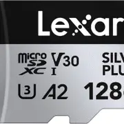 Micro SD Card Lexar 128GB Silver Plus UHS-I A2 U3 V30 Class 10 4K UHD Memory