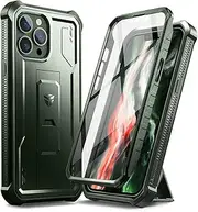 [Dexnor] for Apple iPhone 13 pro max Case, [Built in Screen Protector and Kickstand] Heavy Duty Military Grade Protection Shockproof Protective Cover for Apple iPhone 13 pro max - Military Green