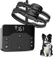 MINYII Wireless Dog Fence System & Remote Trainer for 2 Dogs - Portable Electric Pet Perimeter Fence With Adjustable Training Collar Receiver for The Yard, Harmless