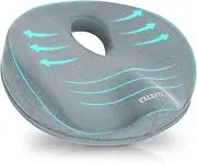 SAHEYER Donut Pillow for Tailbone Pain Relief and Hemorrhoids, Memory Foam Donut Cushion for Sciatica Nerve, Seat Cushion Butt Pillow for Men Women at Home Office Chair Car Long Sitting Comfort, Gray
