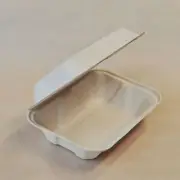 9x6x3" Bamboo Takeaway Clamshell 200 pcs