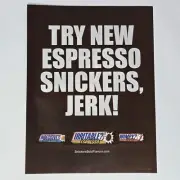Snickers Espresso Jerk Print Ad/Poster Official Promo Art