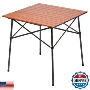 PORTAL Lightweight Aluminum Folding Square Table Roll Up Top 4 People Compact