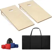 Edostory Cornhole Set - Regulation Size 4ft x 2ft Outdoor Solid Wood Game Board, Portable Design and Carrying Case for Easy Carry and Storage, Perfect for Outside Activities, Includes 8 Toss Bags