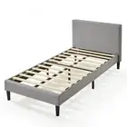 King Single Bed Frame Fabric Upholstered Platform Base Light Grey - Zinus Liam