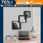 Cube Wall Shelves High Gloss Grey 68x15x68 cm Storage Display Organizer Ho 00278