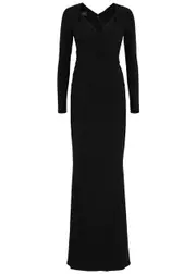 Talbot Runhof Wrap-effect Gown - Black - 38 (UK12 / M) 38 (UK12 / M)