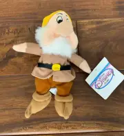 Disney Plush Sneezy Snow White Seven Dwarfs Bean Bag Doll 8 Inch Stuffed Animal