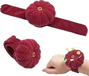 Wrist Pin Cushion, 1/2Pcs Wearable Pumpkin Shape Sewing Pin Cushion for Needlework Sewing, Pin Cushion for Sewing, Pincushions Needlework DIY Handcraft Needles Holder