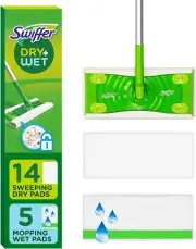 Swiffer Sweeper 2-in-1 Mopping & Sweeping Kit with Dry and Wet Cloths