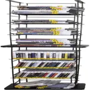 CD Tower Media Rack DVD Organizer Video Game Blu Ray Storage Holds 176 Single Cd