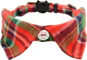 Lapel Cat Collar Breakaway with Bell, Plaid Turndown Collar Cat Collar for Kitte