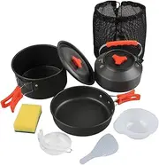Lljsszr Camping Cookware Portable Pot Frying Pan Kettle Camping Cooking Set for Barbecue