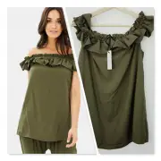 [ COOPER ST ] Womens Khaki Measure of My Dreams Top NEW + TAGS | Size AU 10