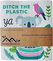 The Ultimate Eco-Friendly Cleaning Cloth | Reusable & Compostable | Australian Designed for Kitchen, Bathroom & All Cleaning Needs (Swedish Dishcloth Set of 5)
