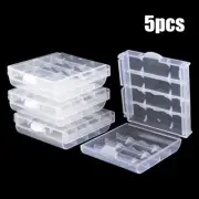 Capacity Battery Case 5 Pcs AA AAA Holder With Cover Quality Hard Plastic