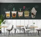 3D Bubble Tea Shop Background Wallpaper Wall Murals Removable Wallpaper 114
