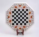 15'' Marble Octagon Chess Table Top with Inlay Art Coffee Table for Home c21