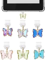 Butterfly Dust Plug Charm for Kindle Paperwhite 2021 Released,Type C/USB C Dust Plug,Set of 6