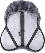 Merauno® Lambs wool Saddle Seat Cover Made of Merino Lambs wool for Optimal Comfort with Adjustable Touch Fasteners Strap Fits All English Saddles Colour: Natural, Black, Brown, Charcoal