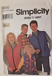 Simplicity Pattern 0650 Unisex Vest Sewing Craft Project (H)