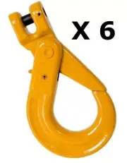 6 x 10mm Clevis Self Locking Hook G80 Alloy Steel Lifting 4x4 Chain Rigging