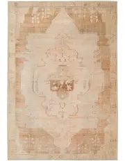 [Miss Amara] Sabine Medallion Washable Rug in Orange