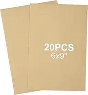 JEFURE 20Pcs 6x9 Self Seal Security Catalog Envelopes, Ultra Strong Quick-Seal Mailing Envelopes, Peel & Seal, Printable Mailing Envelopes for Organizing and Storage, 120GSM, Brown Kraft