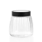 Lemon & Lime 1L Brooklyn Glass Jar Food Container Pantry Organiser w/ Black Lid