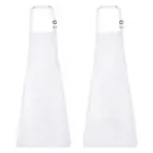 2pcs Adjustable Kitchen Cooking Aprons 89x67cm Polyester Art Apron White