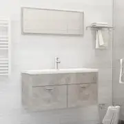 Bathroom Furniture Set Concrete Grey Chipboard