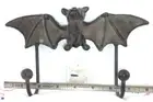 Coat Rack wall mount BAT cast iron two hooks New