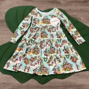 Showstoppers Bamboo 4T Long Sleeve Mickey & Friends Christmas Holiday Dress