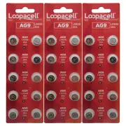 Loopacell AG9 394 D394 GP94 L936 LR45 Alkaline Button Cell 30 Batteries