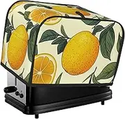 Yellow Lemon Print 2 Slice Toaster Cover Fingerprint Bread Maker Protectors,Kitchen Small Appliance Dust Cover