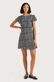 Valras Mini Dress Amaryllis Floral Black - Final Sale