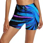 [Generic] Swim Bottoms Full Coverage Ethnic Printed High Waist Swimsuit Swimsuit Bottoming Shorts Swimsuit Bottom Loose Tight Belt Sports Yoga Shorts Swim Shorts Swim Short Swim Shorts Small Men New