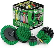 Drillbrush Green – Drill Power Kitchen Scrub Brush Kit – Oven Cleaning Drillbrush Attachment – Drill Scrubber Attachment for Dishes – Stove Cleaning Brush for Drill
