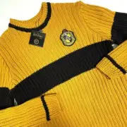 Official Harry Potter Hufflepuff House Knit Sweater Youth Large Crest Licensed