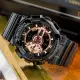 【CASIO 卡西歐】G-SHOCK 榮耀搶眼雙顯樹脂腕錶/黑x玫瑰金(GA-110MMC-1A)