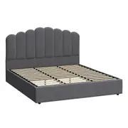 Oikiture Bed Frame King Size Gas Lift Bed Base With Storage Velvet KLON