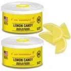 2 Pc Paradise Organic Air Freshener Lemon Candy Scent Fiber Can Home Car Aroma