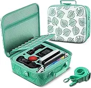 TNP Storage Case with 2-in1 Portable Travel Carry Cover for Nintendo Switch New Horizon Animal Leaf Crossing Hard Shell EVA Material Pouch Traveler Deluxe, Joy-Con Controller, Game Card Holders