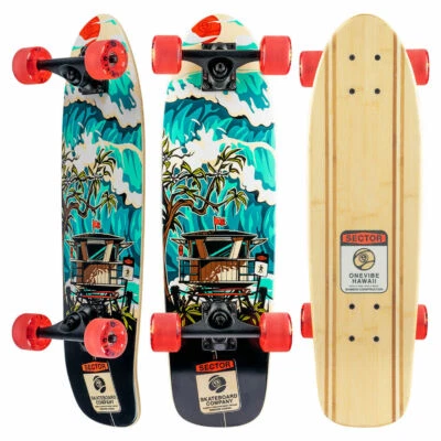SECTOR 9 - SHORE BREAK BAMBINO 7.5" X 26.5" COMPLETE SKATEBOARD LONGBOARD SECTO