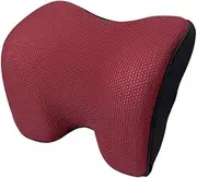NUSITOU Neck and Head Support Pillow for Car Seat Memory Foam Travel Pillow Ergonomic Design Pain Relief Dark Red