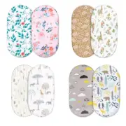 Set of 2pc Universal Fit Bassinet Sheet Fitted Sheets for Cradles Changing Cover