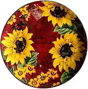 Dish Set Creative Sunflower Dinner Plate, Retro Porcelain Plate Dishwasher Microwave Oven Safe, Simple and Stylish Salad Plate Stackable